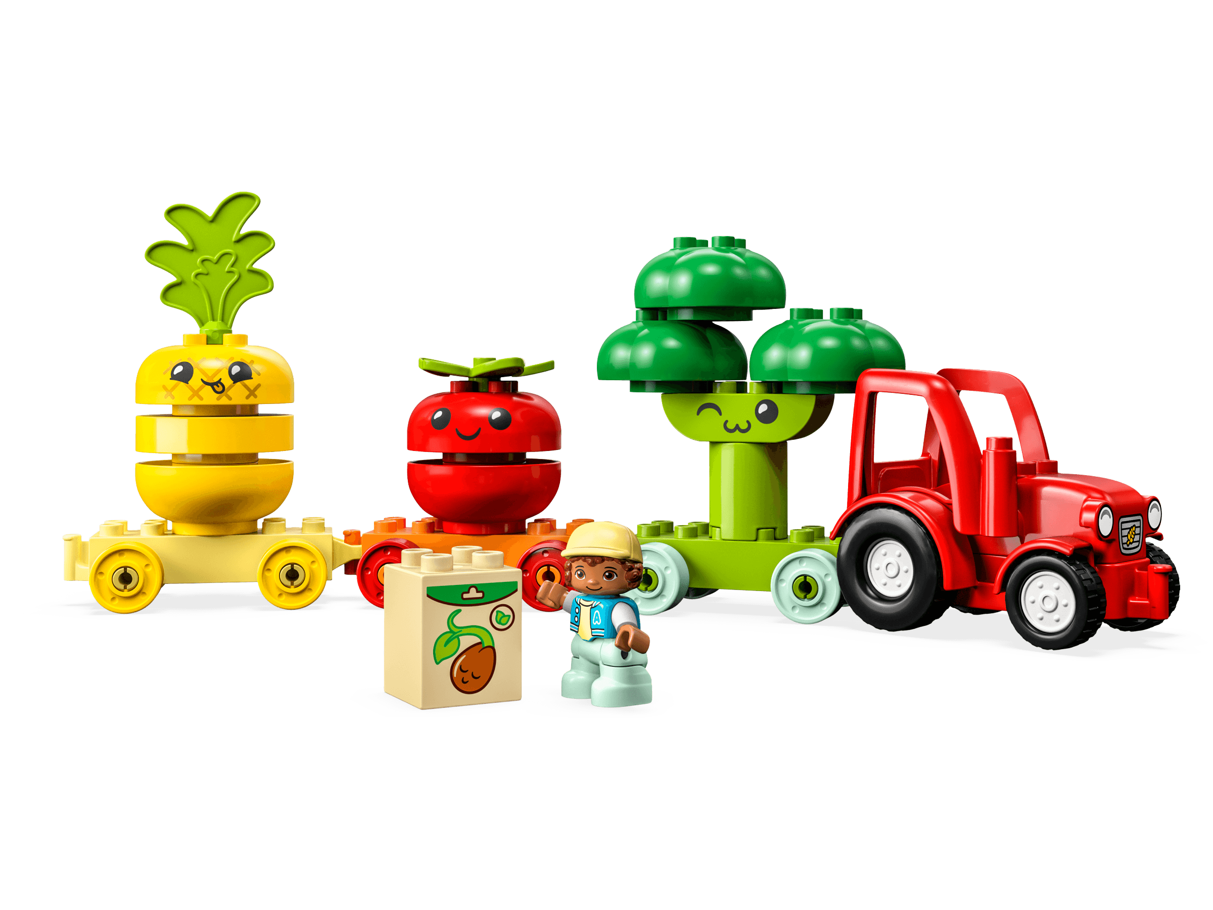 Traktor z warzywami i owocami